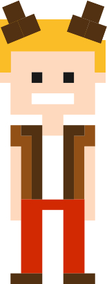 tomasi avec des oreilles de chat et une tête toute pixélisée. C'est ça un héros egeek romance !