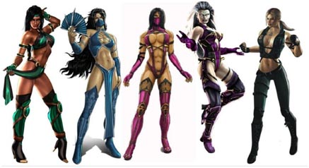 une tripotée d'héroines de jeux vidéos en armures qui ne protègent que dalle! Forcément, on peut pas montrer ses nibards et protéger ses points vitaux. Que c'est con une femme.