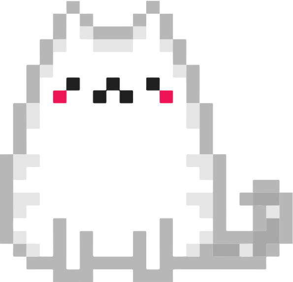 chat tout mignon tout sage en pixel art