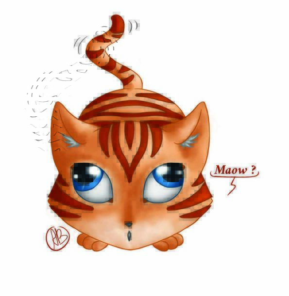 un chat de goutière rayé qui louche et qui remue la queue